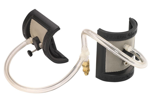 The remote gas calibrator, RGC-IR, is designed to be permanently installed on a combustible IR gas detector. The RGC-IR provides protection from outside elements and allows the user to apply calibration gas (@ 50 psi) to the detector from a remote source.